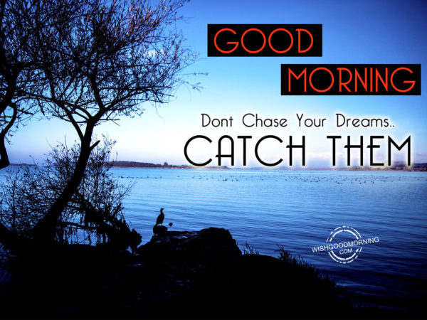 Do Not Chase Your Dreams Catch Them - Good Morning Pictures ...