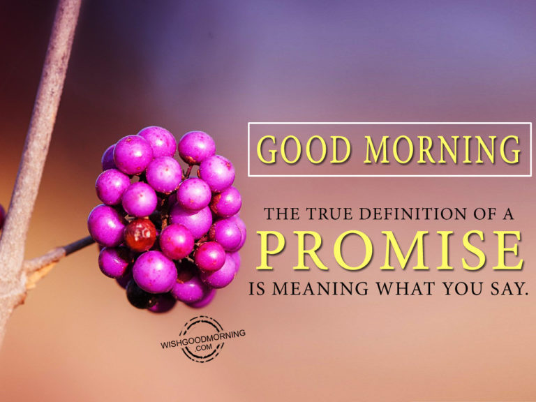 The True Definition Of A Promise Is Meaning What You Say Good Morning 